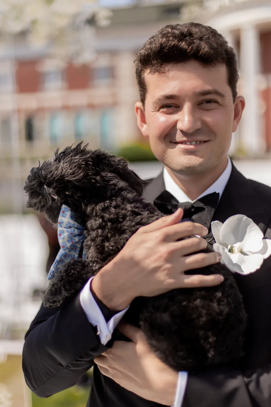 Bride and groom sharing their first look — David and Katia wedding