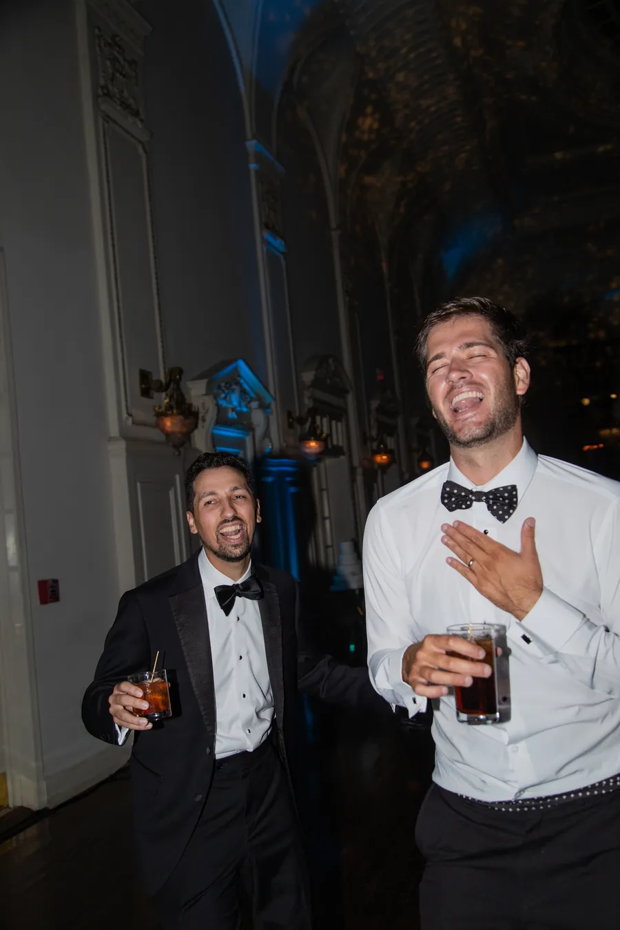 Wedding guests cheering on the dance floor — David and Katia wedding