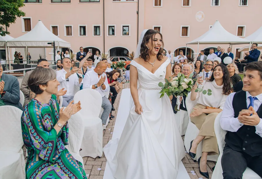 Newlyweds posing with family after the ceremony — Mattia and Yulia wedding