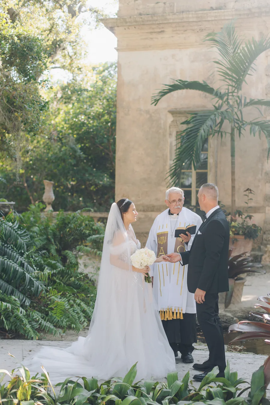 Bride and groom during an intimate outdoor wedding ceremony — Steven and Iryna wedding