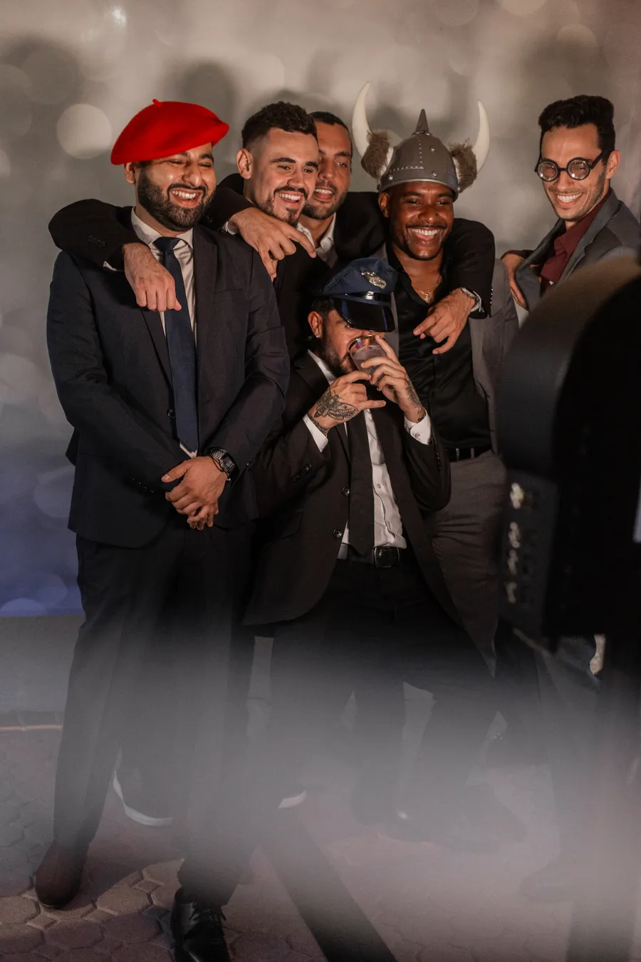Wedding photo-booth portrait with family and friends — Chris and Laura wedding