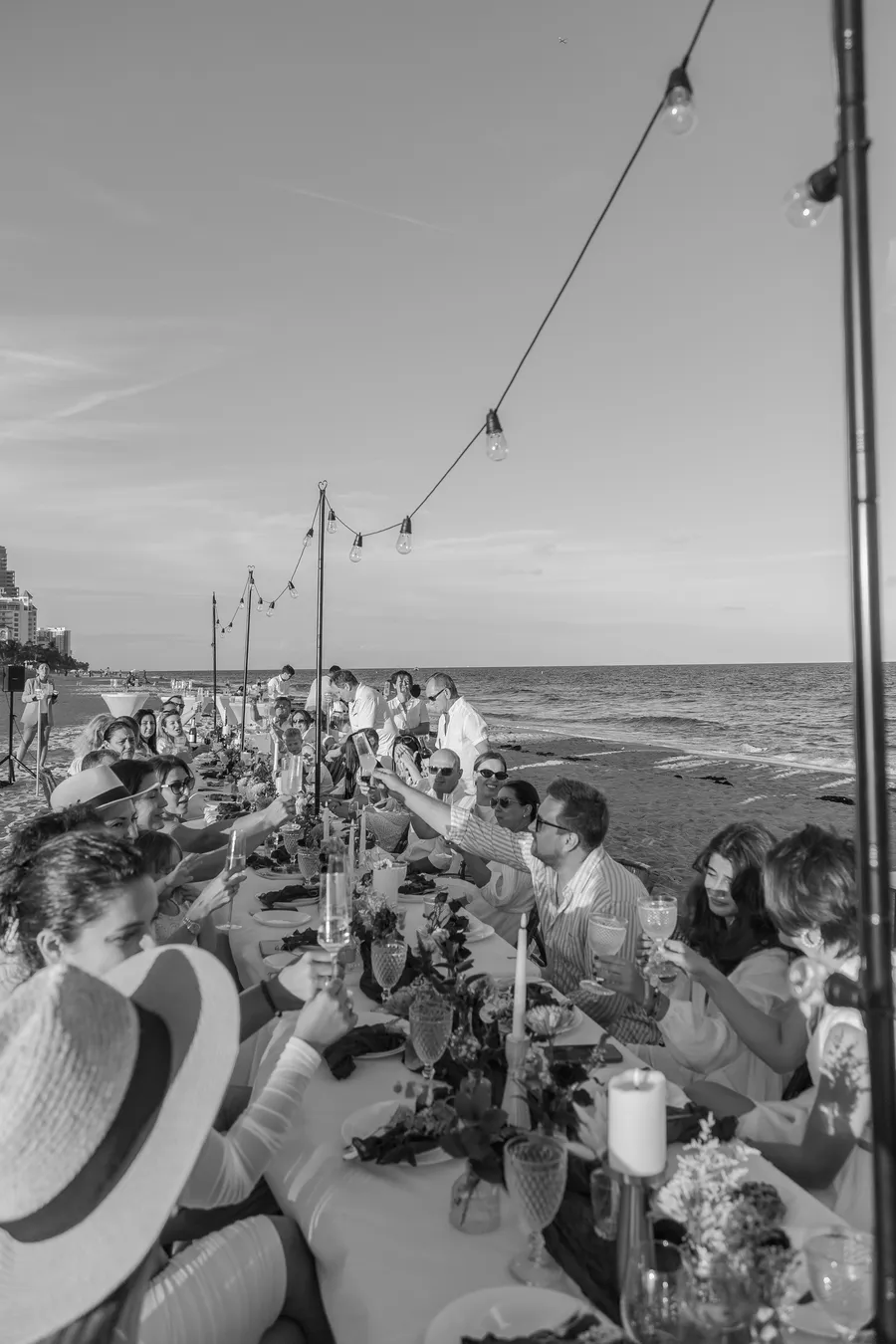 Colorful reception food prepared for a beach wedding — Roman and Victoria wedding