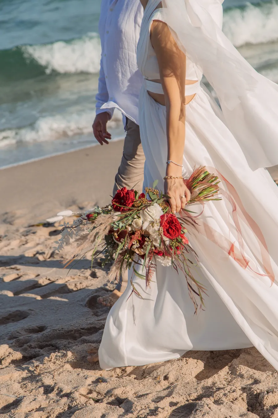 Family and friends gathering for an oceanfront wedding — Roman and Victoria wedding