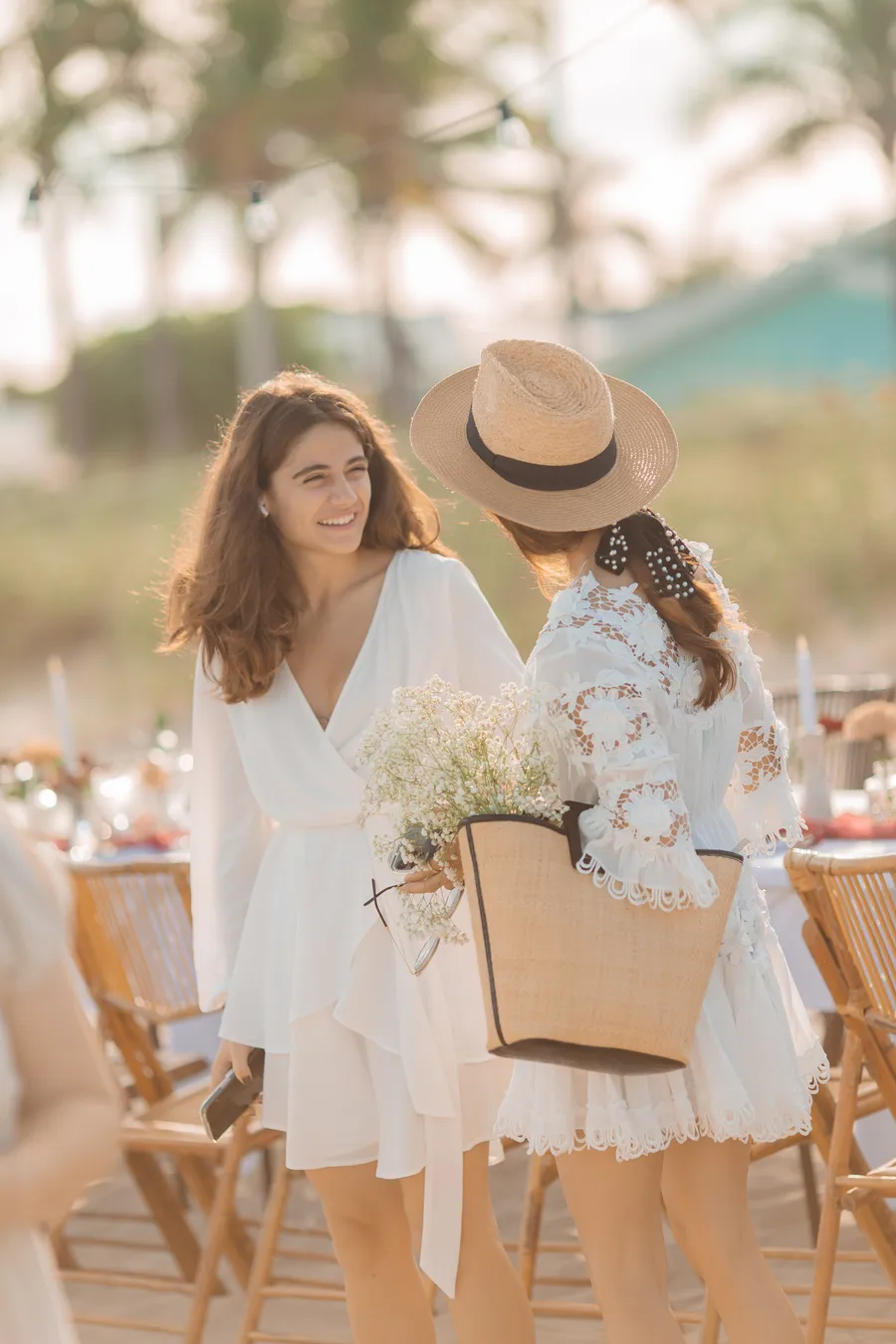 Bride and family preparing beside the ocean — Roman and Victoria wedding