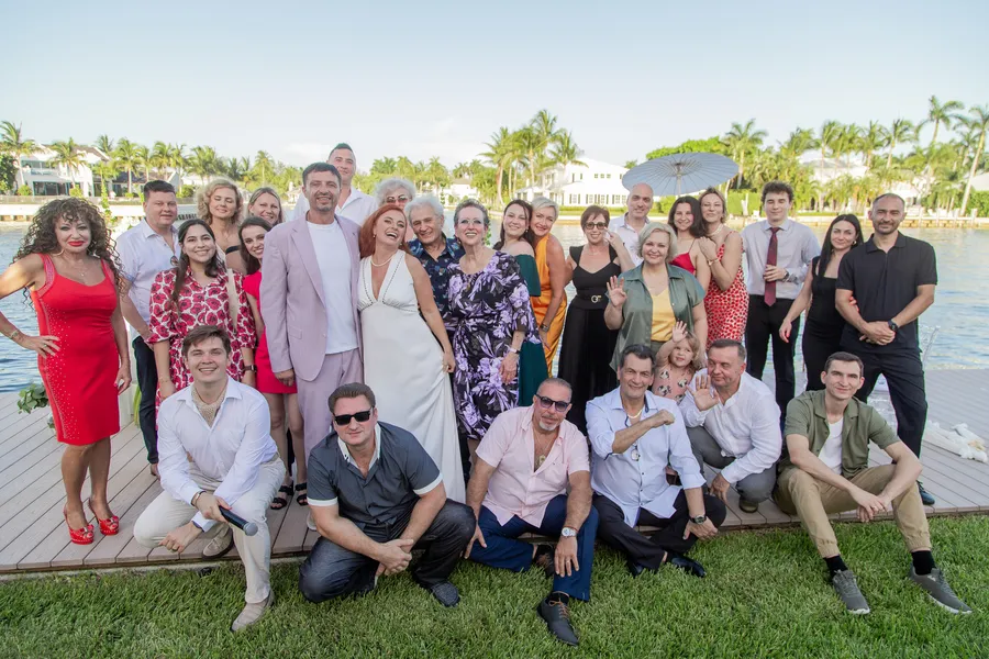 Candid family moment beside the pool — Alexander and Olga wedding