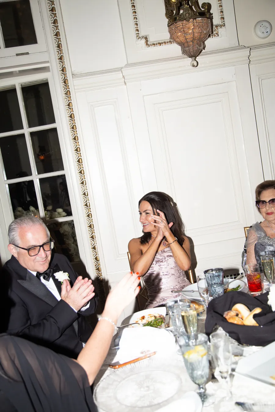 Wedding guests cheering on the dance floor — David and Katia wedding