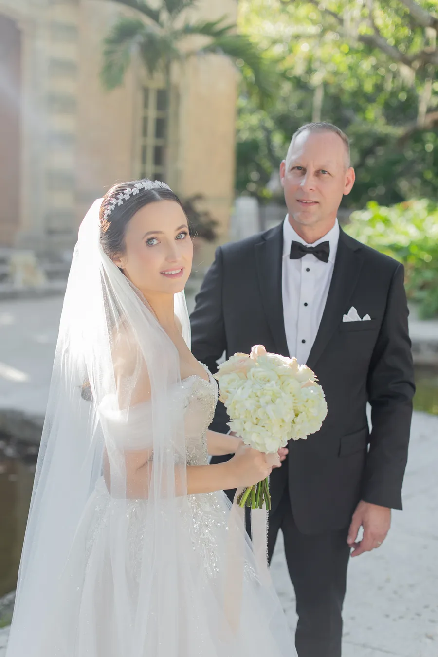 Officiant leading a garden wedding ceremony — Steven and Iryna wedding