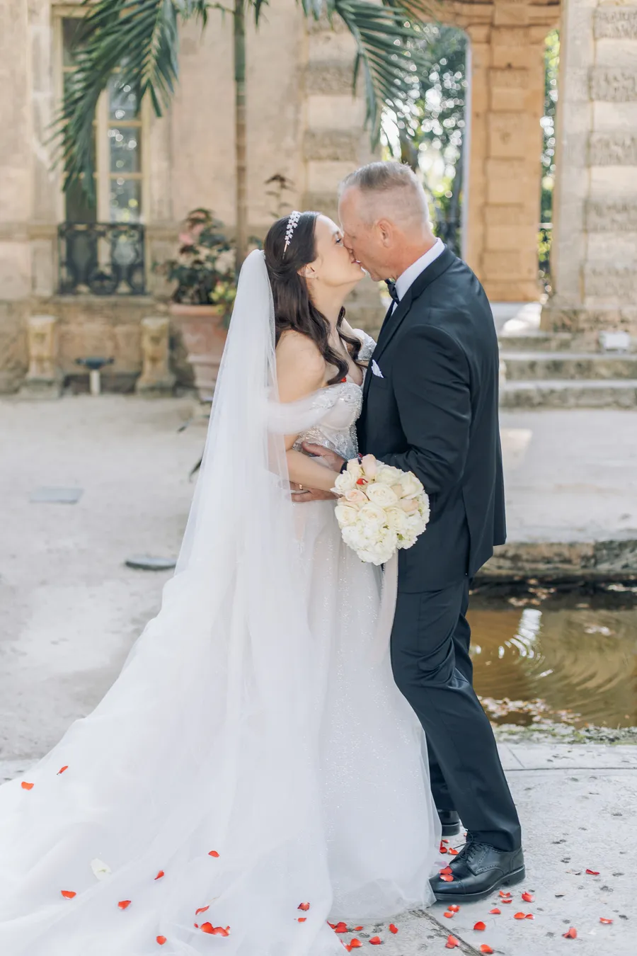 Bride and groom during an intimate outdoor wedding ceremony — Steven and Iryna wedding