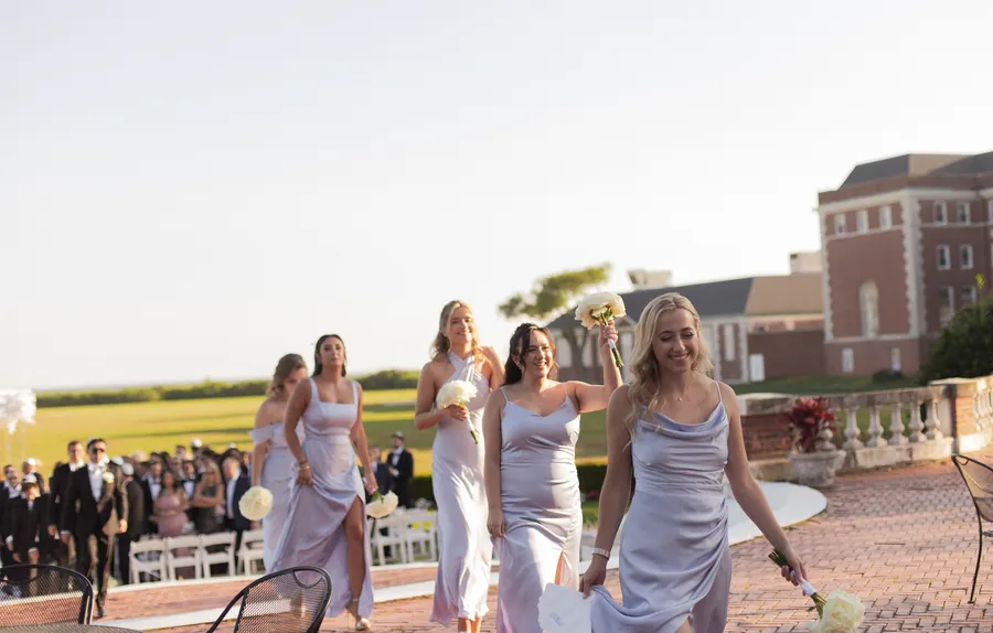 Bridesmaids celebrating after the ceremony — David and Katia wedding
