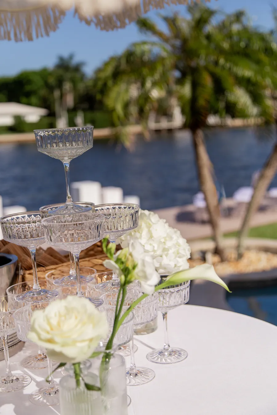 Outdoor wedding seating overlooking the water — Alexander and Olga wedding