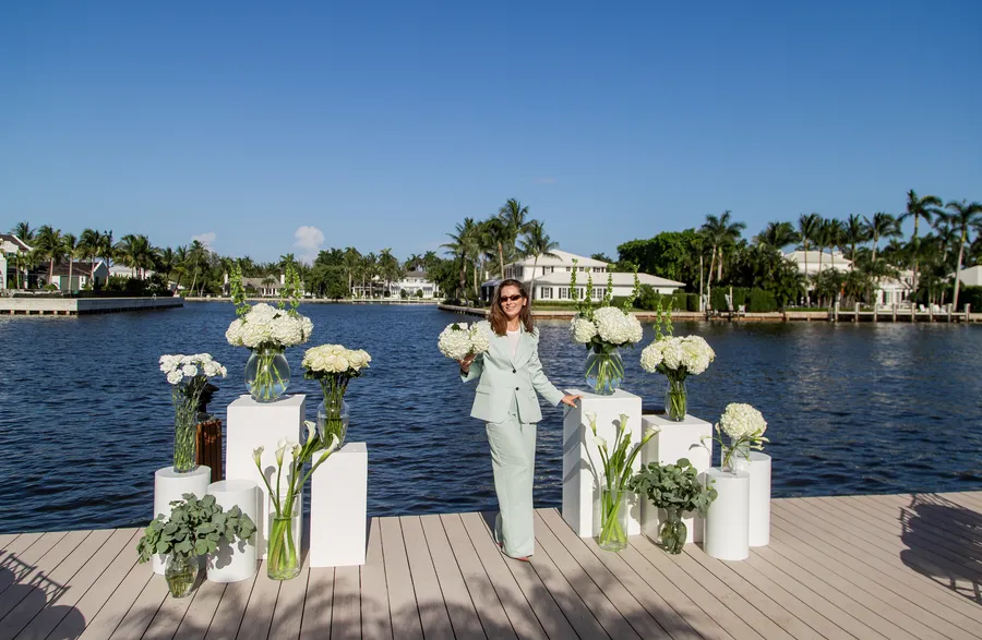 White rose reception detail in bright natural light — Alexander and Olga wedding